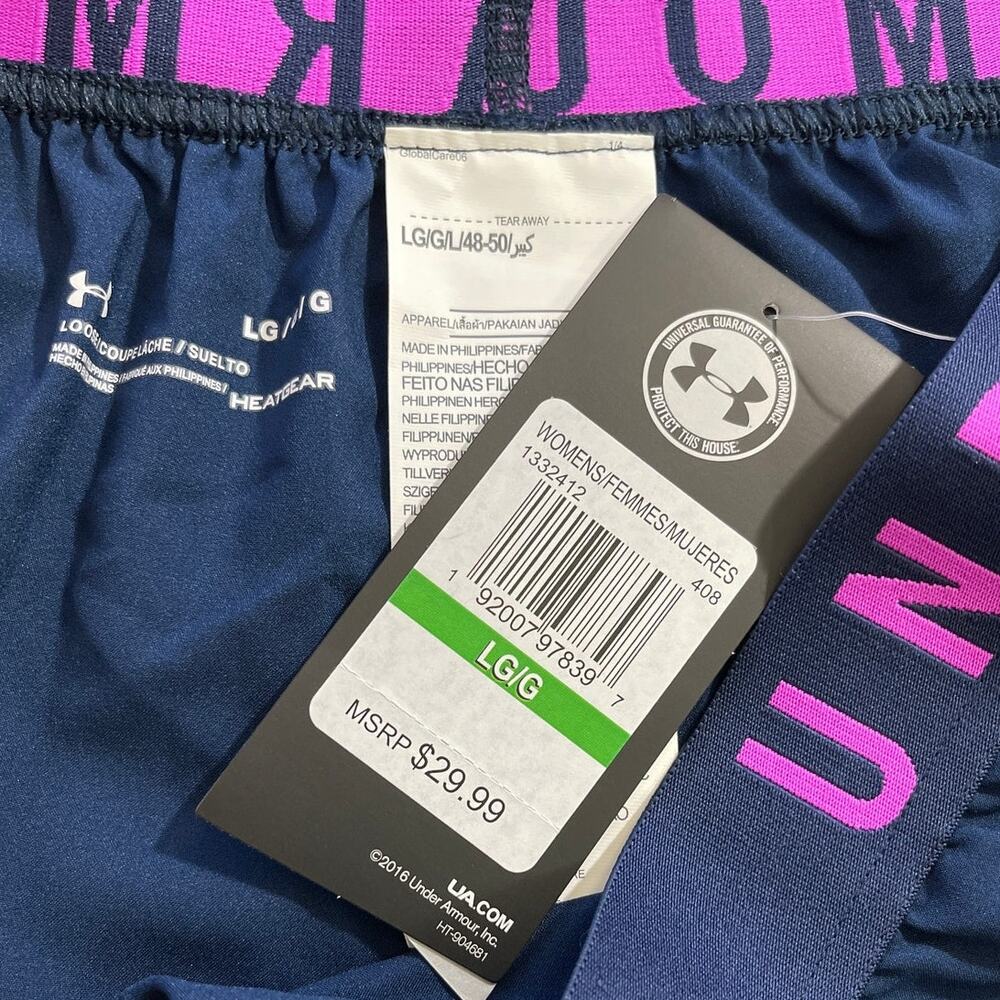 Under Armour Heat Gear Loose Shorts Elastic Waist Workout Gym Size Large NEW - Picture 5 of 10